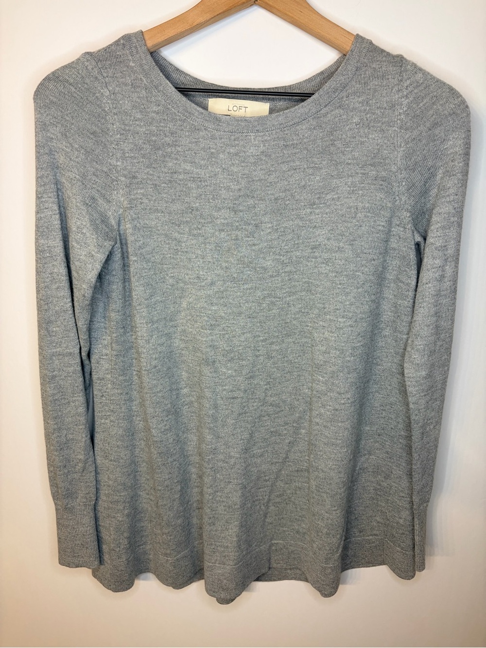 Loft Women’s Gray A-Line Swing Sweater, Size XS
